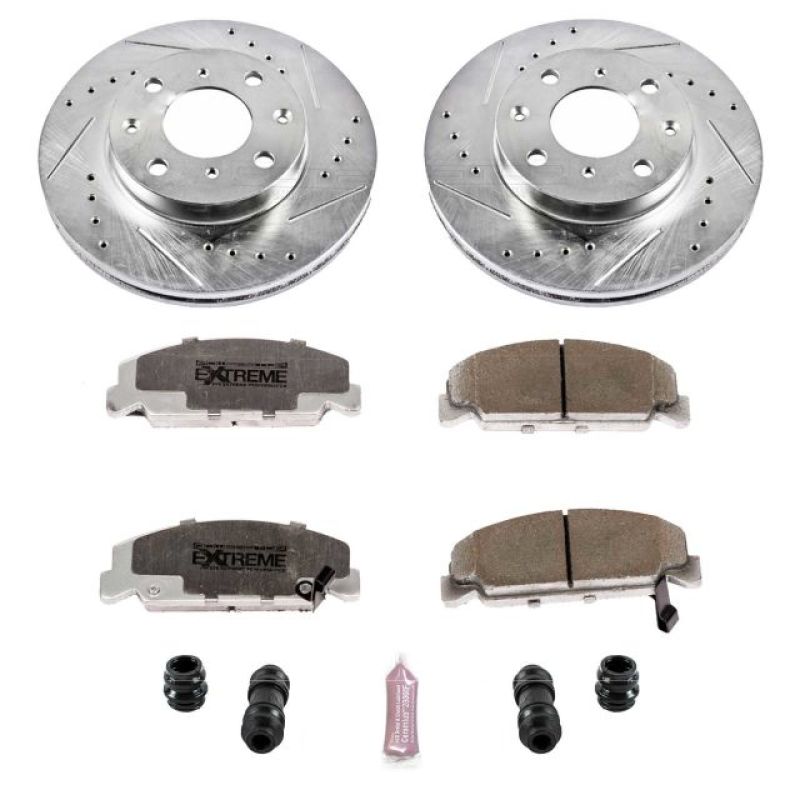 PowerStop Power Stop 90-00 Honda Civic Front Z26 Street Warrior Brake Kit - Brakes Rotors & Pads