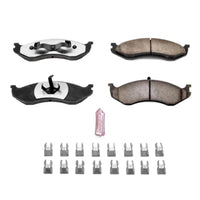 PowerStop Power Stop 90-01 Jeep Cherokee Front Z36 Truck & Tow Brake Pads w/Hardware - Brakes Rotors