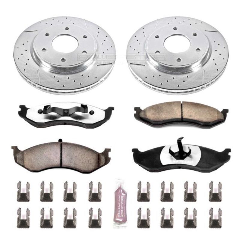 PowerStop Power Stop 90-99 Jeep Cherokee Front Z36 Truck & Tow Brake Kit - Brakes Rotors Pads