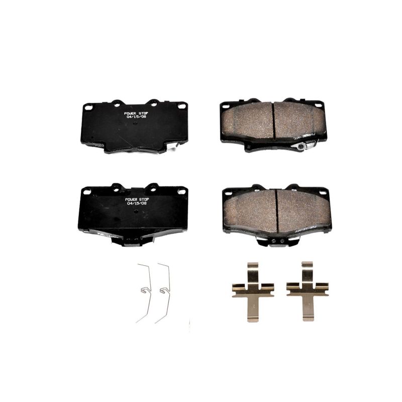 PowerStop Power Stop 91-95 Toyota 4Runner Front Z17 Evolution Ceramic Brake Pads w/Hardware - Brakes Rotors &