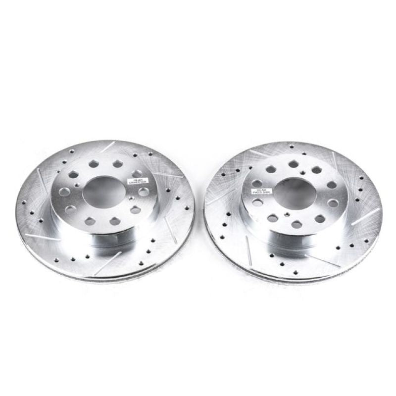 PowerStop Power Stop 91-95 Toyota MR2 Rear Evolution Drilled & Slotted Rotors - Pair - Brakes Pads