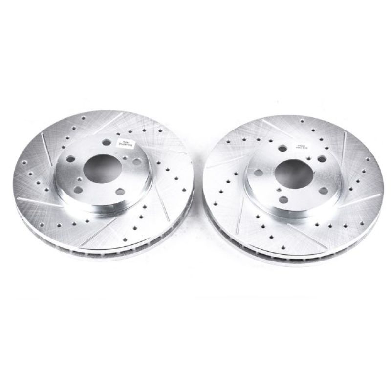 PowerStop Power Stop 93-05 Lexus GS300 Front Evolution Drilled & Slotted Rotors - Pair - Brakes Pads