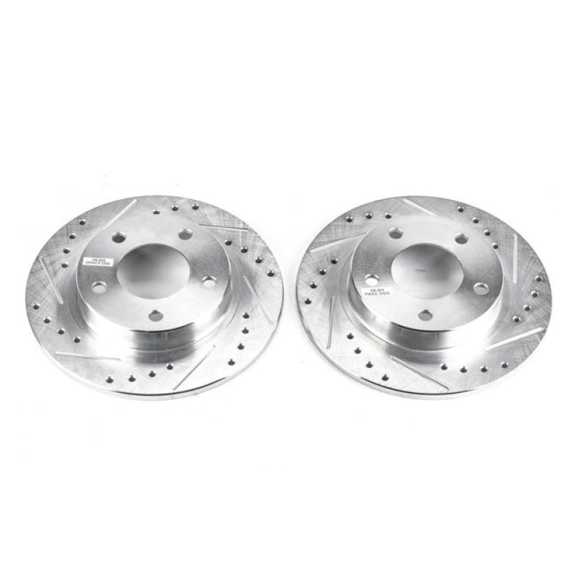 PowerStop Power Stop 93-97 Ford Probe Rear Evolution Drilled & Slotted Rotors - Pair - Brakes Pads