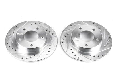 PowerStop Power Stop 93-97 Ford Probe Rear Evolution Drilled & Slotted Rotors - Pair - Brakes Pads