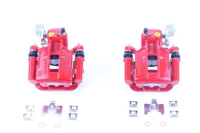 PowerStop Power Stop 94-01 Ford Mustang Rear Red Calipers w/Brackets - Pair - Brakes Rotors & Pads