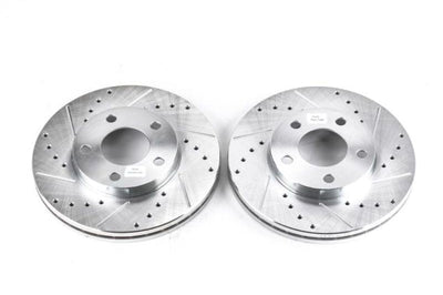 PowerStop Power Stop 94-04 Ford Mustang Front Evolution Drilled & Slotted Rotors - Pair - Brakes Pads