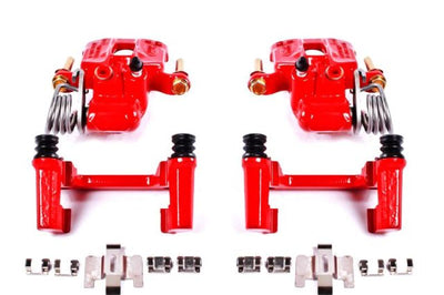 PowerStop Power Stop 94-04 Ford Mustang Rear Red Calipers w/Brackets - Pair - Brakes Rotors & Pads