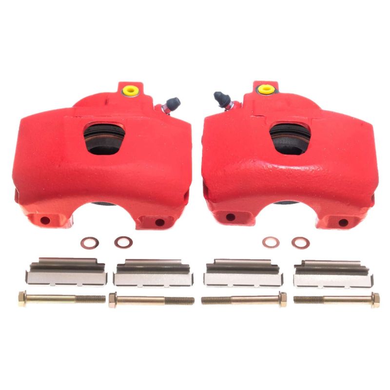 PowerStop Power Stop 94-96 Ford Bronco Front Red Calipers - Pair - Brakes Rotors & Pads