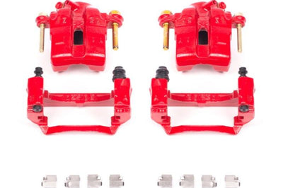 PowerStop Power Stop 94-97 Mazda Miata Front Red Calipers w/Brackets - Pair - Brakes Rotors & Pads