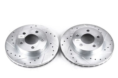 PowerStop Power Stop 95-01 Ford Explorer Front Evolution Drilled & Slotted Rotors - Pair - Brakes Pads
