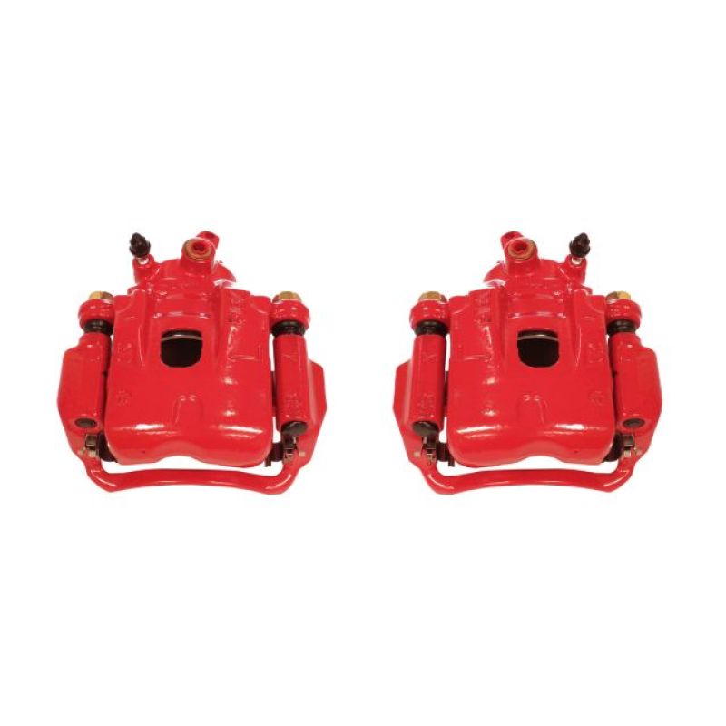 PowerStop Power Stop 95-04 Toyota Tacoma Front Red Calipers w/Brackets - Pair - Brakes Rotors & Pads