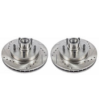 PowerStop Power Stop 95-99 Chevrolet C1500 Front Evolution Drilled & Slotted Rotors - Pair - Brakes Pads