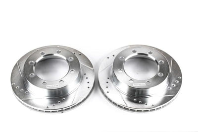 PowerStop Power Stop 95-99 Ford F-250 Front Evolution Drilled & Slotted Rotors - Pair - Brakes Pads