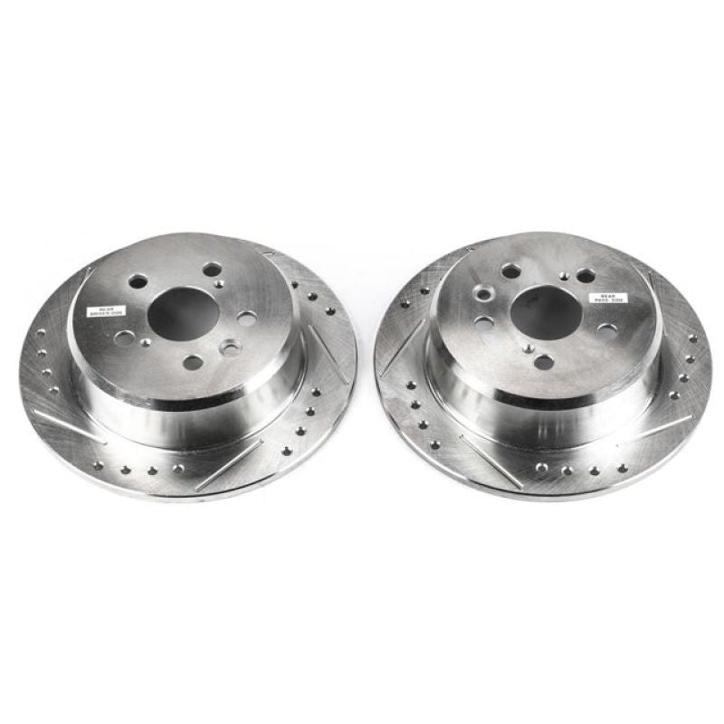 PowerStop Power Stop 95-99 Toyota Celica Rear Evolution Drilled & Slotted Rotors - Pair - Brakes Pads