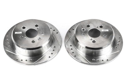 PowerStop Power Stop 95-99 Toyota Celica Rear Evolution Drilled & Slotted Rotors - Pair - Brakes Pads