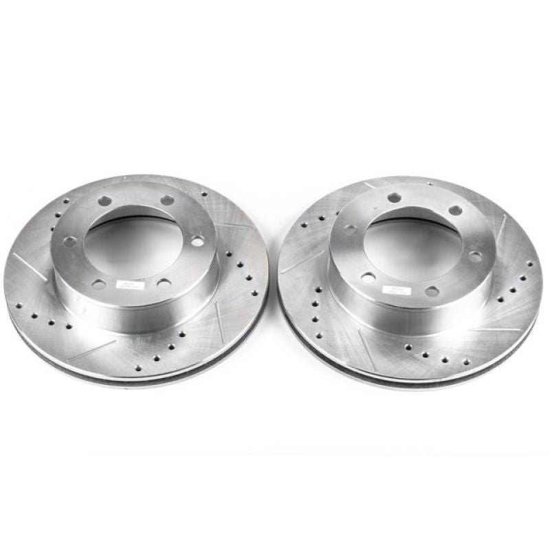 PowerStop Power Stop 96-02 Toyota 4Runner Front Evolution Drilled & Slotted Rotors - Pair - Brakes Pads