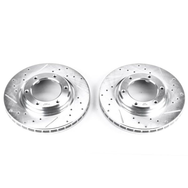 PowerStop Power Stop 96-97 Lexus LX450 Front Evolution Drilled & Slotted Rotors - Pair - Brakes Pads