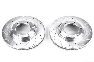 PowerStop Power Stop 96-97 Lexus LX450 Front Evolution Drilled & Slotted Rotors - Pair - Brakes Pads