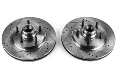 PowerStop Power Stop 97-00 Ford F-150 Front Evolution Drilled & Slotted Rotors - Pair - Brakes Pads
