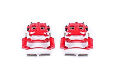 PowerStop Power Stop 97-02 Ford Expedition Front Red Calipers w/Brackets - Pair - Brakes Rotors & Pads