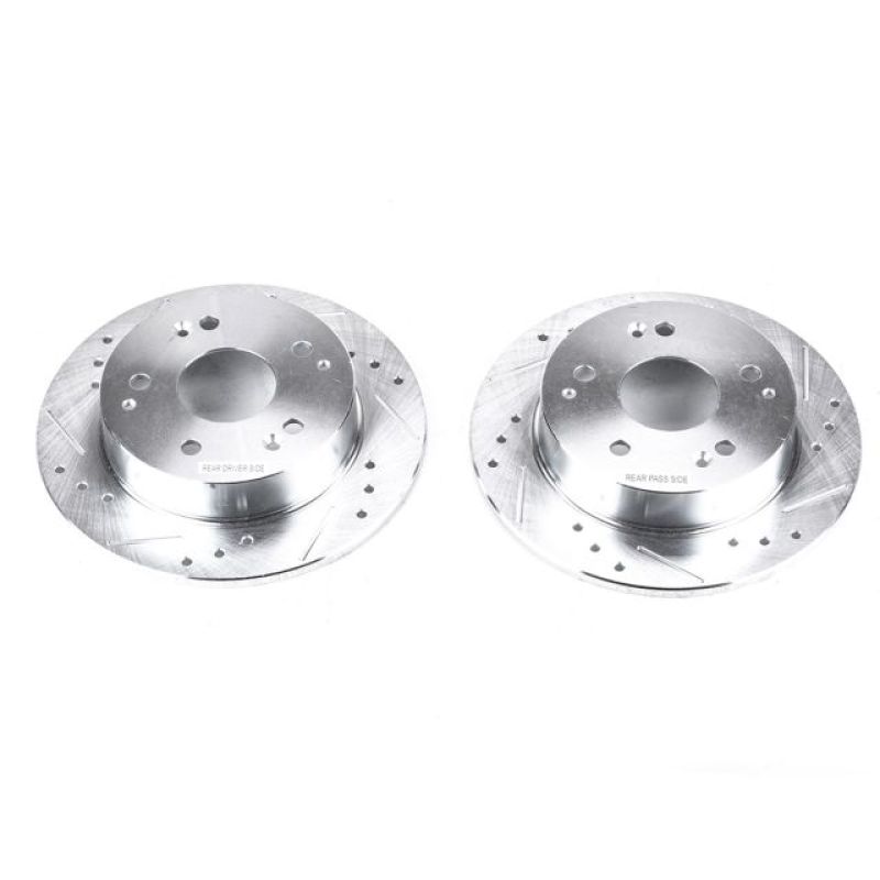 PowerStop Power Stop 97-98 Acura Integra Rear Evolution Drilled & Slotted Rotors - Pair - Brakes Pads