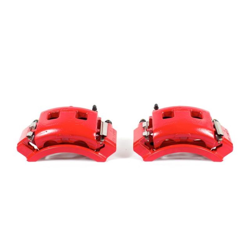 PowerStop Power Stop 98-02 Dodge Ram 1500 Van Front Red Calipers w/Brackets - Pair - Brakes Rotors & Pads