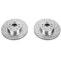 PowerStop Power Stop 98-02 Ford Crown Victoria Front Evolution Drilled & Slotted Rotors - Pair - Brakes Pads