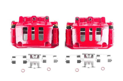 PowerStop Power Stop 98-02 Ford Crown Victoria Front Red Calipers w/Brackets - Pair - Brakes Rotors & Pads