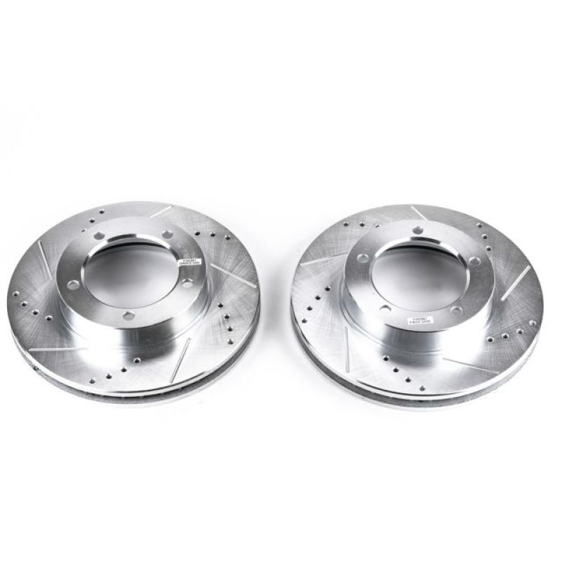 PowerStop Power Stop 98-07 Lexus LX470 Front Evolution Drilled & Slotted Rotors - Pair - Brakes Pads