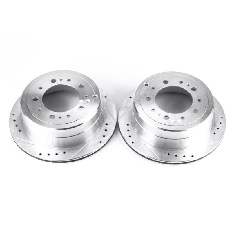 PowerStop Power Stop 98-07 Lexus LX470 Rear Evolution Drilled & Slotted Rotors - Pair - Brakes Pads