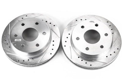 PowerStop Power Stop 99-00 Cadillac Escalade Front Evolution Drilled & Slotted Rotors - Pair - Brakes Pads