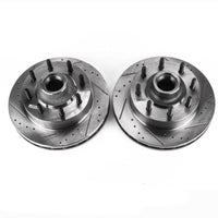 PowerStop Power Stop 99-00 Ford F-250 Super Duty Front Evolution Drilled & Slotted Rotors - Pair - Brakes Pads