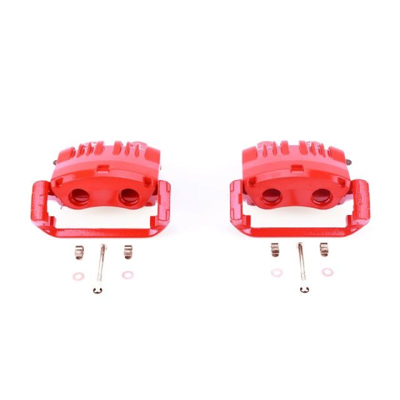 PowerStop Power Stop 99-01 Ford Mustang Front Red Calipers w/Brackets - Pair - Brakes Rotors & Pads