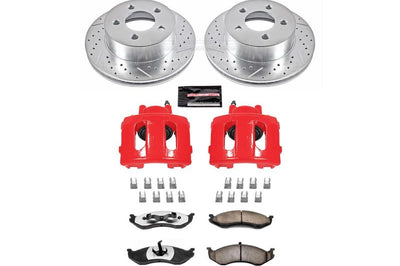 PowerStop Power Stop 99-01 Jeep Cherokee Front Z36 Truck & Tow Brake Kit w/Calipers - Brakes Rotors Pads