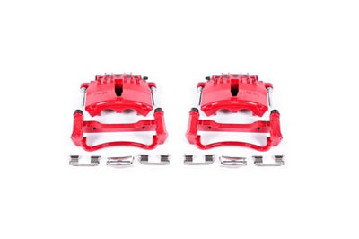 PowerStop Power Stop 99-02 Ford Mustang Front Red Calipers w/Brackets - Pair - Brakes Rotors & Pads