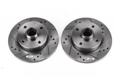 PowerStop Power Stop 99-02 Volkswagen Cabrio Rear Evolution Drilled & Slotted Rotors - Pair - Brakes Pads