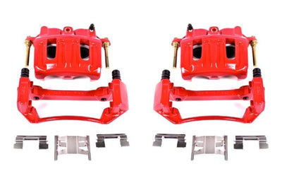 PowerStop Power Stop 99-03 Ford F-150 Front Red Calipers w/Brackets - Pair - Brakes Rotors & Pads
