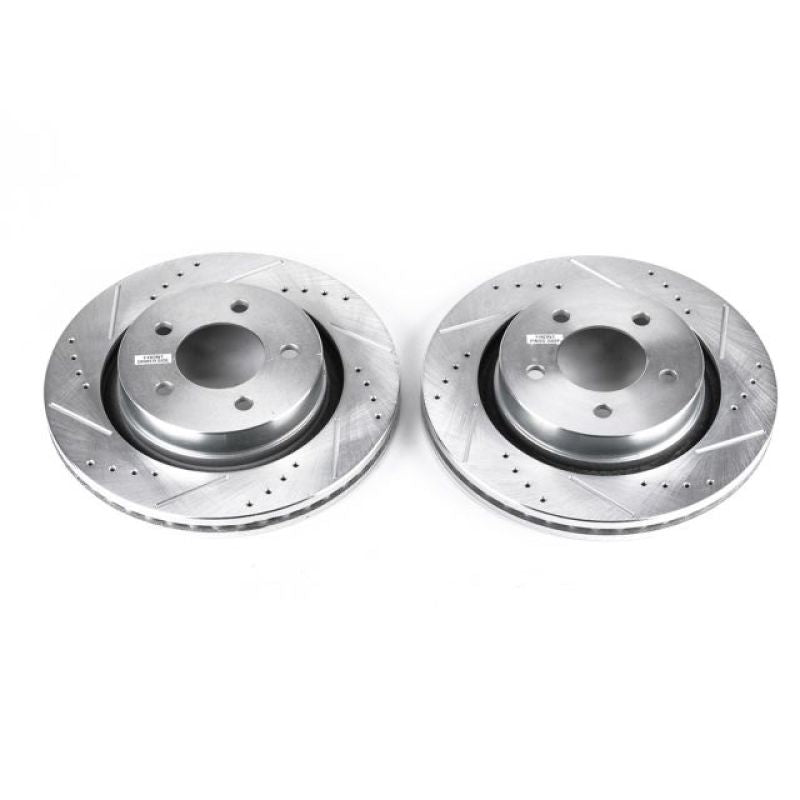 PowerStop Power Stop 99-04 Chrysler 300M Front Evolution Drilled & Slotted Rotors - Pair - Brakes Pads