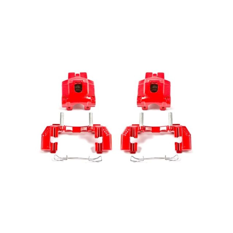 PowerStop Power Stop 99-04 Jeep Grand Cherokee Rear Red Calipers w/Brackets - Pair - Brakes Rotors & Pads