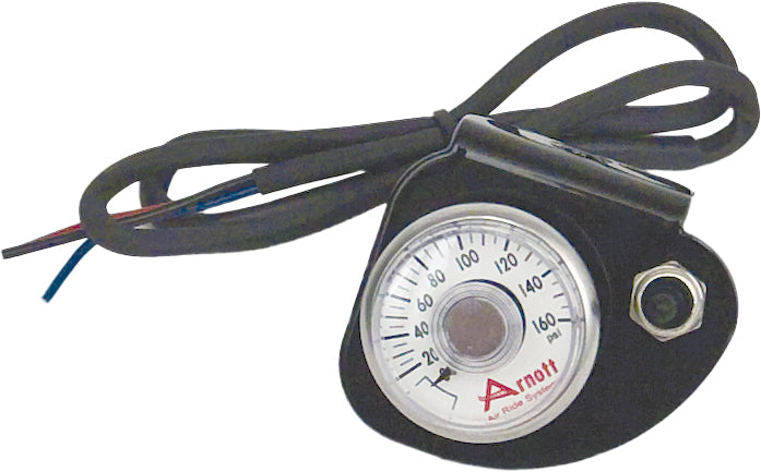 Arnott Pressure Gauge & Bracket W/toggle Switch Black - Harddrive Products