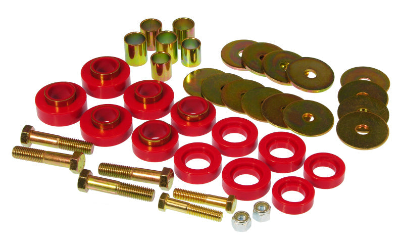 Prothane 67-81 Chevy Camaro Body Mount Kit w/ Hardware - Red - Suspension