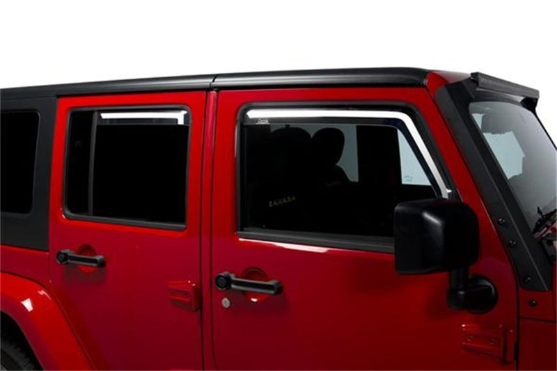 Putco 07-18 Jeep Wrangler JK - 4 Door Element Tinted Window Visors - Deflectors