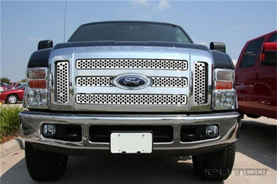 Putco 08-10 Ford SuperDuty (Will not Fit XL/FX4) Punch Stainless Steel Grilles - Bumpers & Guards
