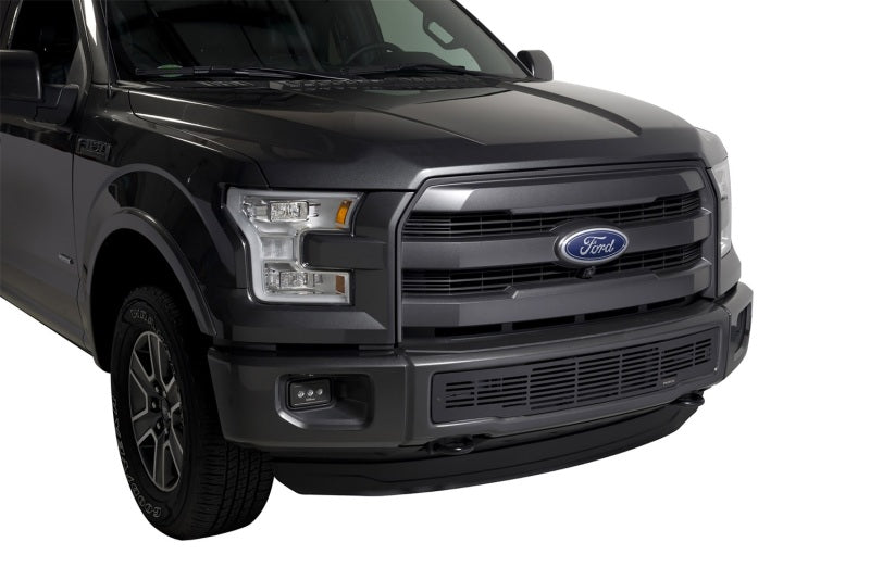 Putco 15-17 Ford F-150 - Stainless Steel Black Bar Design Bumper Grille Inserts - Bumpers Grilles & Guards