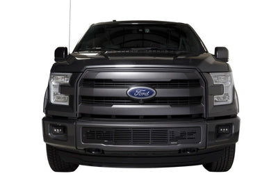 Putco 15-17 Ford F-150 - Stainless Steel Black Bar Design Bumper Grille Inserts - Bumpers Grilles & Guards