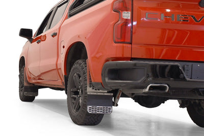 Putco 15-19 Chevy Silv/Sierra HD Dually (Front) - Set of 2 Mud Skins - Brushed SS w/ Hex Shield - Body Armor &