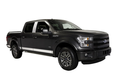 Putco 15-20 Ford F-150 Super Crew Cab 5.5ft Short Box (4.25in Tall - 12pcs) SS Rocker Panels - Body Armor & Protection