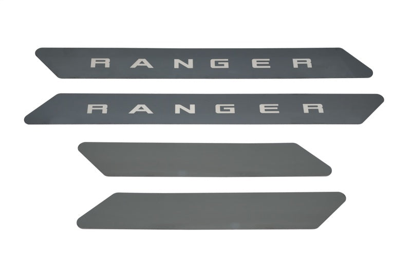 Putco 19-20 Ford Ranger SuperCrew - w/ RANGER Etching (4pcs) Black Platinum Door Sills - Interior Accessories
