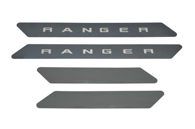 Putco 19-20 Ford Ranger SuperCrew - w/ RANGER Etching (4pcs) Black Platinum Door Sills - Interior Accessories