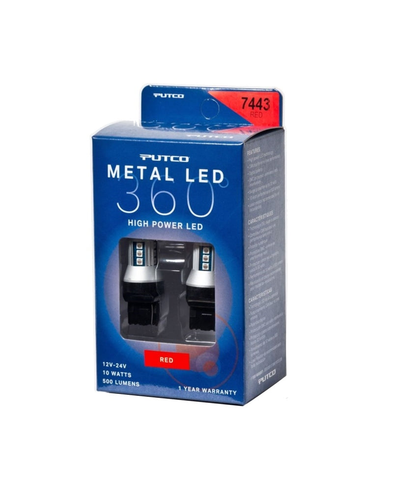 Putco 7443 - Red Metal 360 LED - Lights